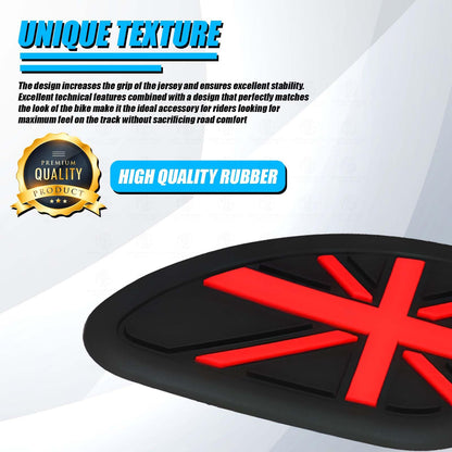 Universal Anti Slip Silicone Tank Pad | Waterproof Motorcycle Sticker for Enhanced Grip and Protection on All Bikes-Red - Moto Genius