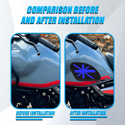 Universal Anti Slip Silicone Tank Pad | Waterproof Motorcycle Sticker for Enhanced Grip and Protection on All Bikes-Blue - Moto Genius