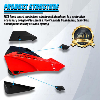 Universal Bicycle Handguards | Premium Protection for All Bike Models, Perfect for Mountain, Road, and Commuter Bike-Red - Moto Genius