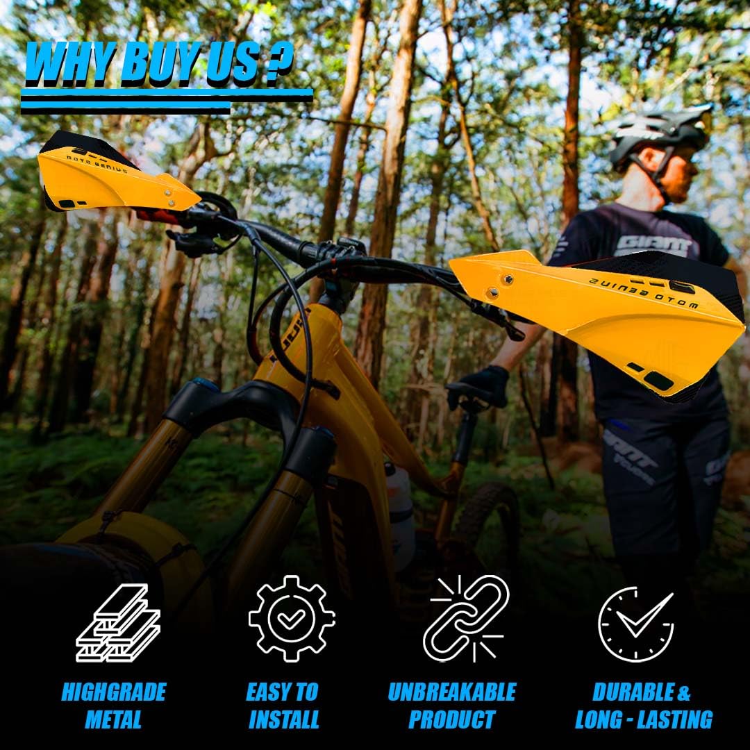 Universal Bicycle Handguards | Premium Protection for All Bike Models, Perfect for Mountain, Road, and Commuter Bikes-Gold - Moto Genius