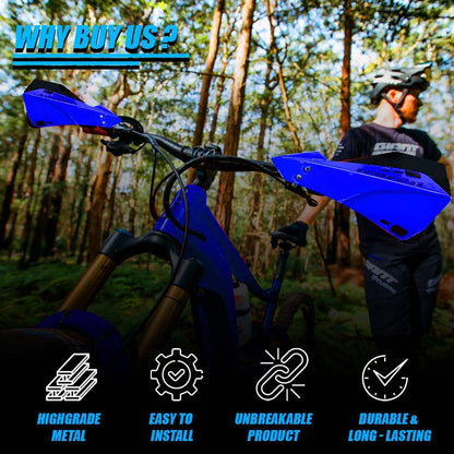 Universal Bicycle Handguards | Premium Protection for All Bike Models, Perfect for Mountain, Road, and Commuter Bikes-Blue - Moto Genius