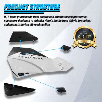 Universal Bicycle Handguards | Premium Protection for All Bike Models, Perfect for Mountain, Road, and Commuter Bikes-White - Moto Genius