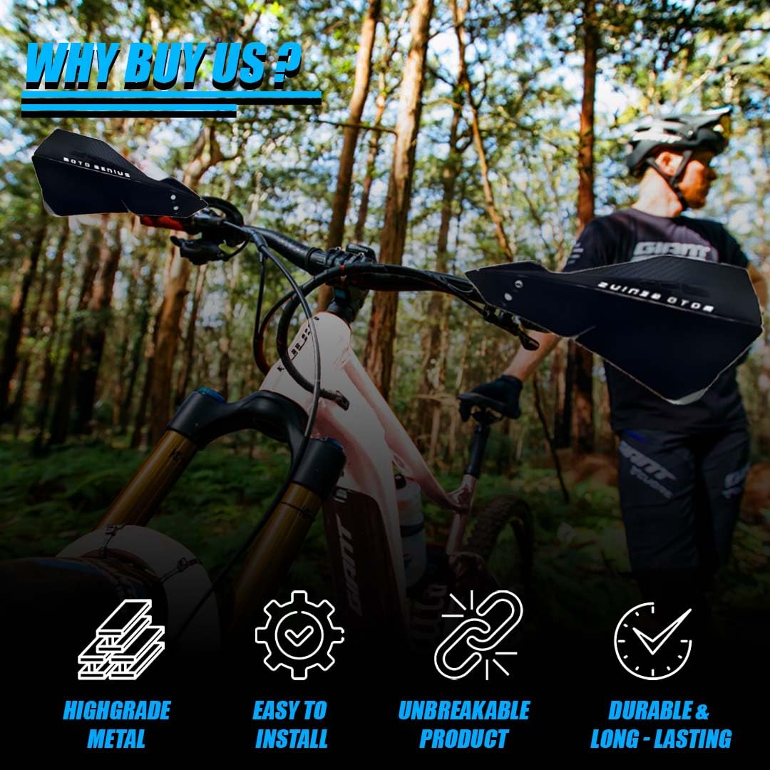 Universal Bicycle Handguards | Premium Protection for All Bike Models, Perfect for Mountain, Road, and Commuter Bikes-Black - Moto Genius