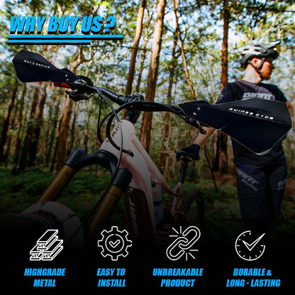 Universal Bicycle Handguards | Premium Protection for All Bike Models, Perfect for Mountain, Road, and Commuter Bikes-Black - Moto Genius