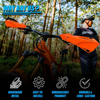 Universal Bicycle Handguards | Premium Protection for All Bike Models, Perfect for Mountain, Road, and Commuter Bikes-Orange - Moto Genius