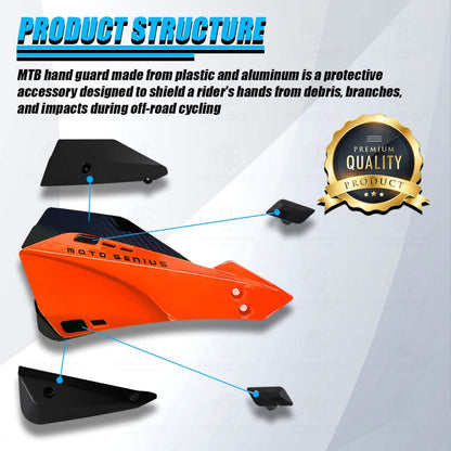 Universal Bicycle Handguards | Premium Protection for All Bike Models, Perfect for Mountain, Road, and Commuter Bikes-Orange - Moto Genius
