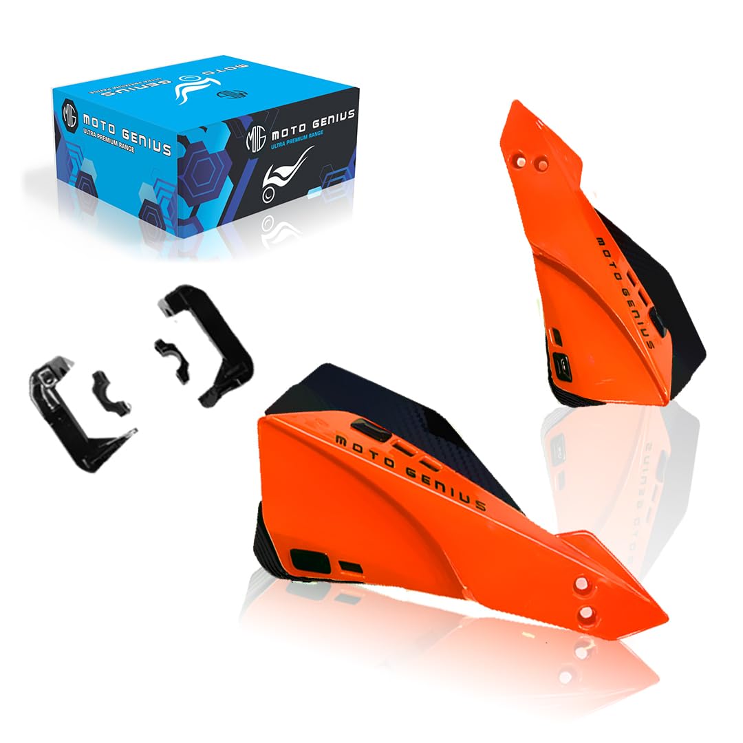 Universal Bicycle Handguards | Premium Protection for All Bike Models, Perfect for Mountain, Road, and Commuter Bikes-Orange - Moto Genius