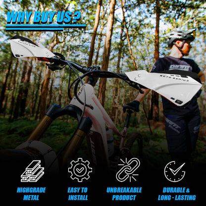 Universal Bicycle Handguards | Premium Protection for All Bike Models, Perfect for Mountain, Road, and Commuter Bikes-White - Moto Genius