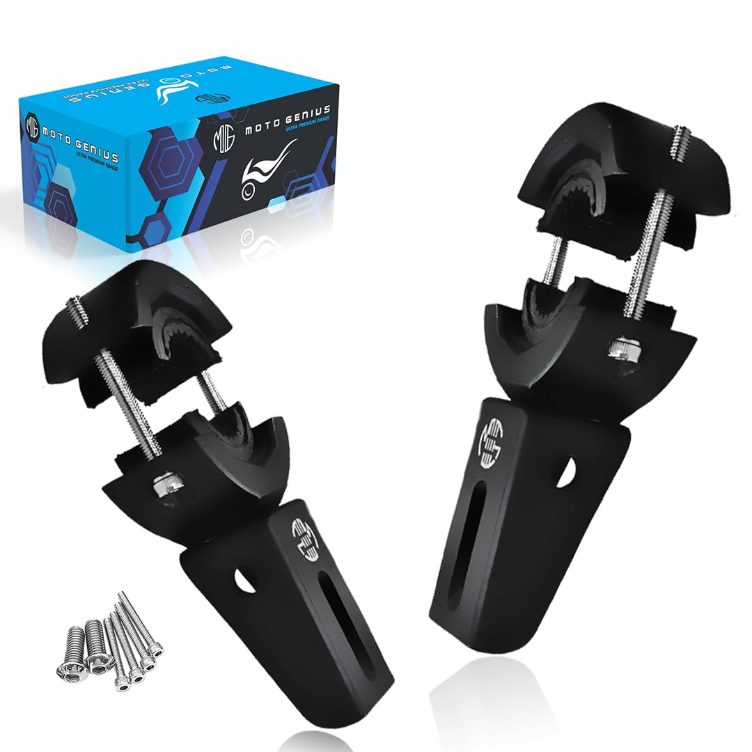 Universal Big Fog Light Mount Heavy duty big | Durable Clamps for Off-Road Lights, Driving Lights & More, 62 MM (Pack of 2)-Black - Moto Genius