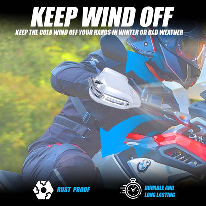 Universal Bike Hand Guards Protectors | Wind Deflector Made for Hand Safety While Riding All Motorcycle-Transparent - Moto Genius