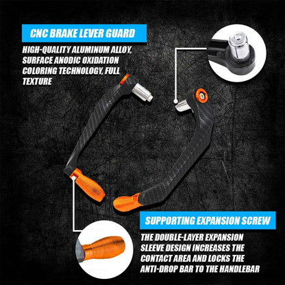 Universal CNC Handlebar Brake Clutch Lever Protector Guard for Motorcycles & Bikes | Durable and Stylish-Orange - Moto Genius