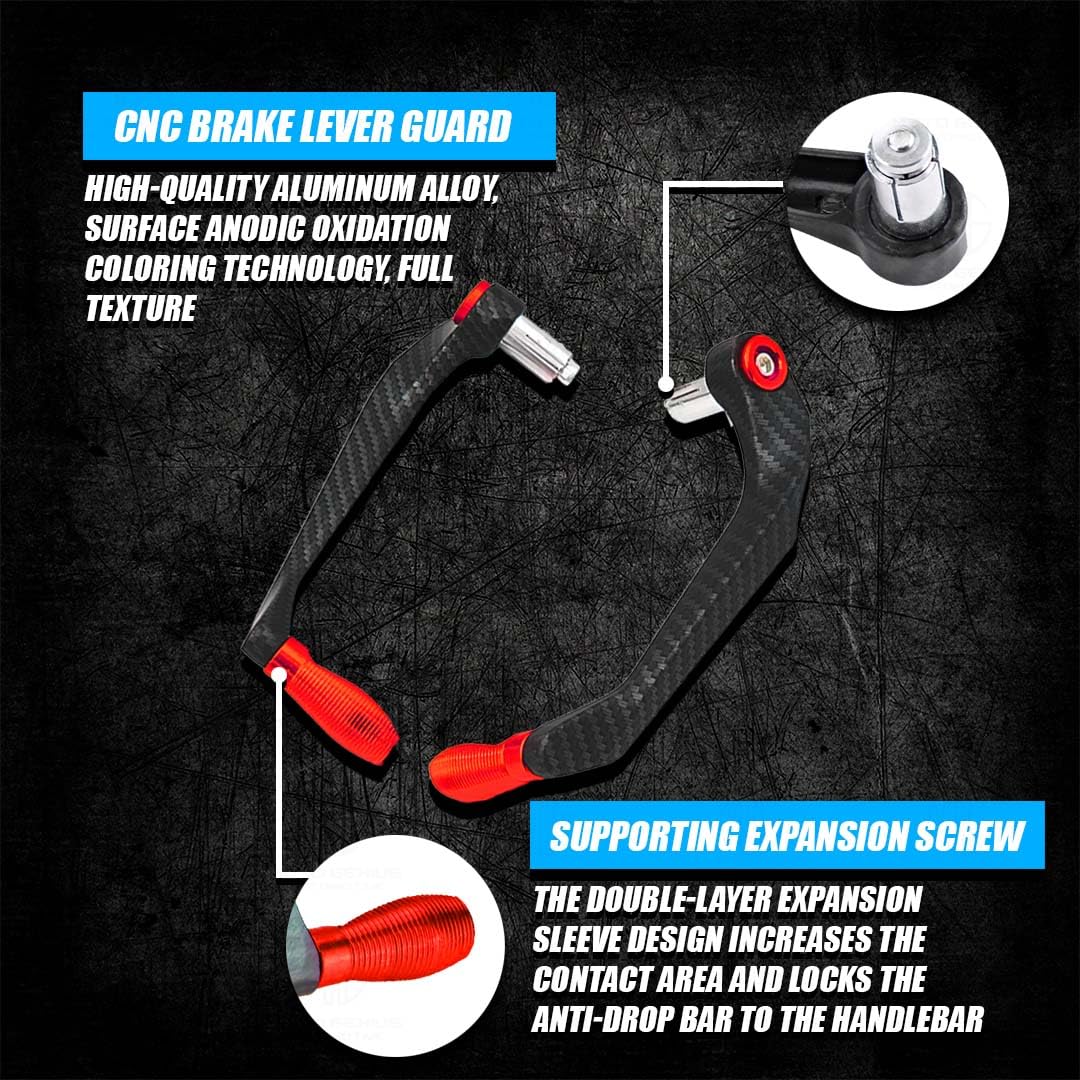 Universal CNC Handlebar Brake Clutch Lever Protector Guard for Motorcycles & Bikes | Durable and Stylish-Red - Moto Genius