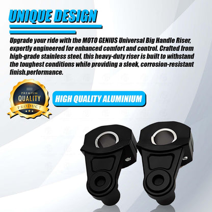 Universal Handlebar Riser | Handle Clamps Riser for All Bikes | Handlebar Riser Kit-Black - Moto Genius