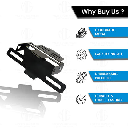 Universal Magnetic Foldable Tail Tidy Number Plate Holder for All Bikes | Sleek, Adjustable Design with Effortless Installation for a Clean Look-Adjustable - Moto Genius