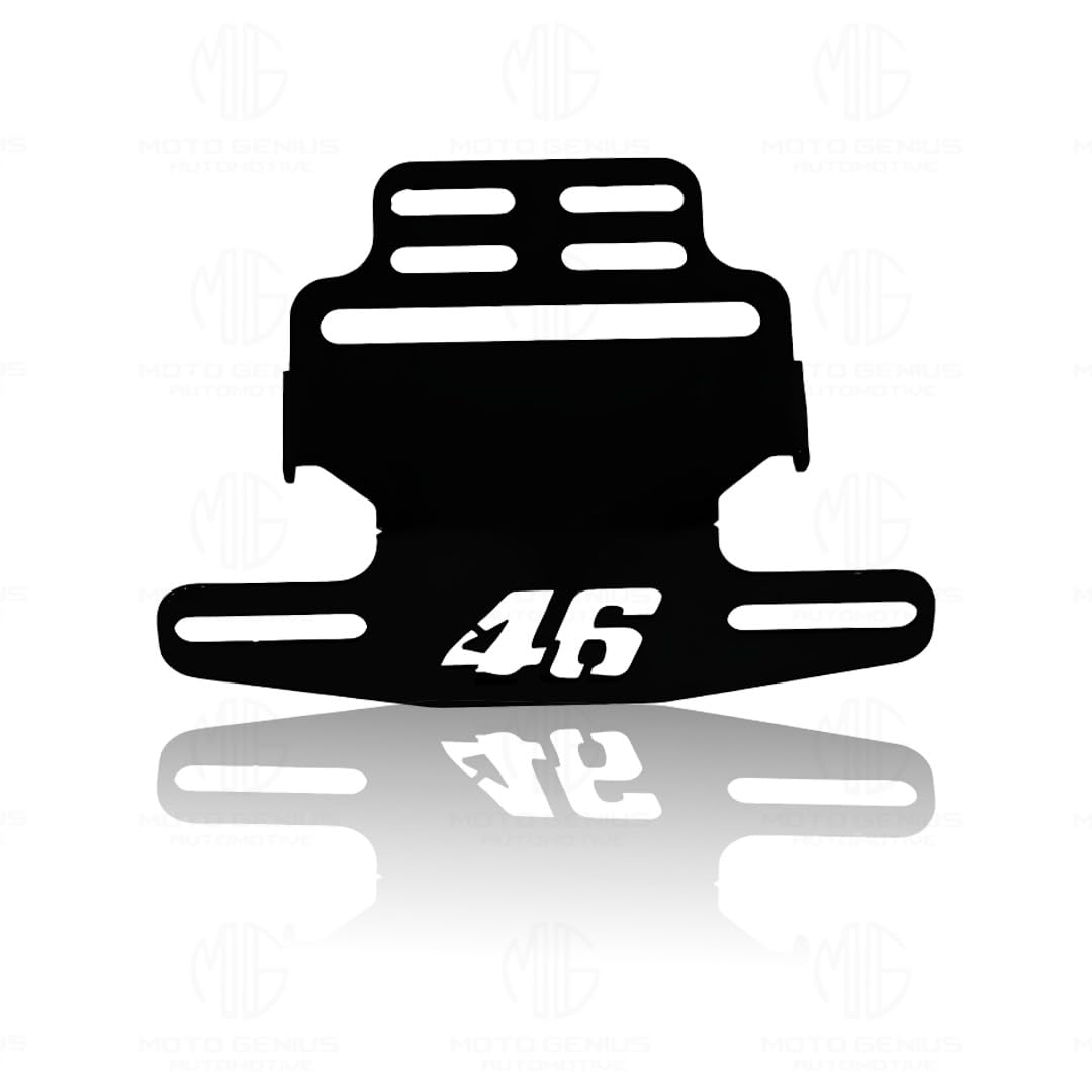 Universal Metal Tail Tidy Number Plate Holder for Motorcycles | Compact License Plate Bracket, LED Light & Turn Signal Mounting, Durable Metal | Fits Most Bikes-Black - Moto Genius