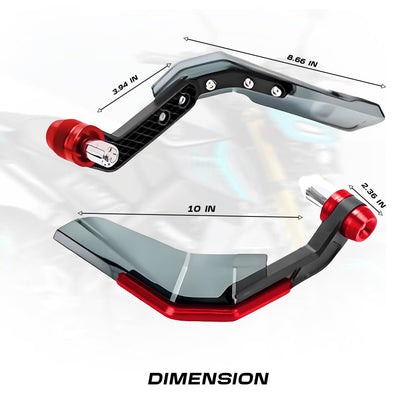 Universal Motorcycle Brake and Clutch Lever Guard | Extendable Handlebar Protector Handguards-Red - Moto Genius