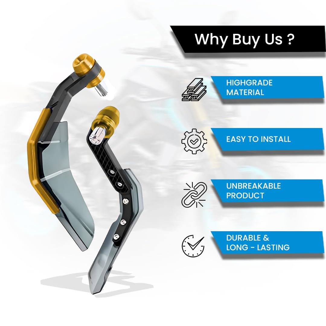 Universal Motorcycle Brake and Clutch Lever Guard | Extendable Handlebar Protector Handguards-Gold - Moto Genius