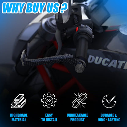 Universal Motorcycle Carbon Lever Guards | Aluminum Brake & Clutch Hand Protectors, CNC Billet Handlebar-Red - Moto Genius