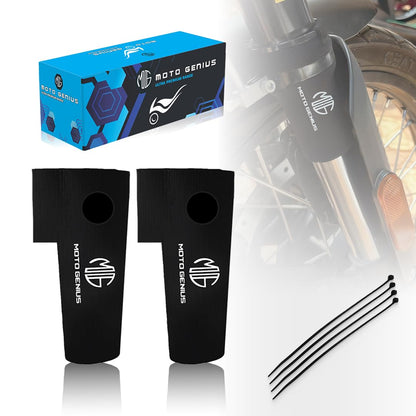 Universal Motorcycle Fork Seal Covers with Wire Hole | Waterproof Dust Boots for Front Suspension Protection Â– Black Fabric Shock Gaiters for Dirt, Street, Enduro, and Dual Sport Bikes-Black - Moto Genius