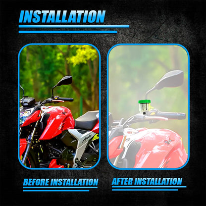 Universal Motorcycle Front Brake Clutch Fluid Reservoir Tank | Durable Plastic Master Cylinder Oil Cup for Hydraulic Brake and Clutch Systems-Green - Moto Genius