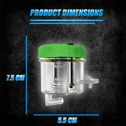 Universal Motorcycle Front Brake Clutch Fluid Reservoir Tank | Durable Plastic Master Cylinder Oil Cup for Hydraulic Brake and Clutch Systems-Green - Moto Genius