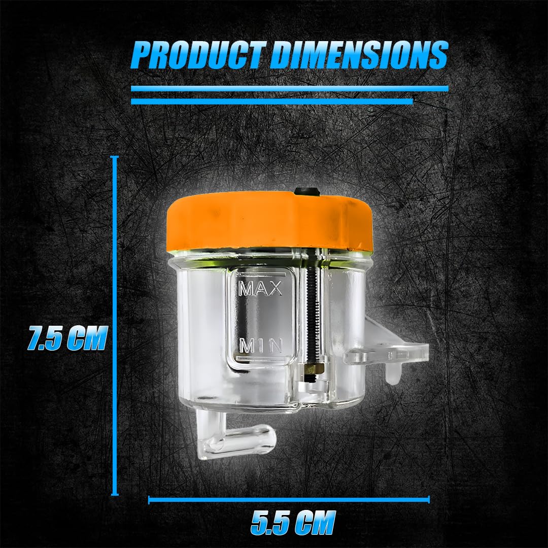 Universal Motorcycle Front Brake Clutch Fluid Reservoir Tank | Durable Plastic Master Cylinder Oil Cup for Hydraulic Brake and Clutch Systems-Transparent - Moto Genius