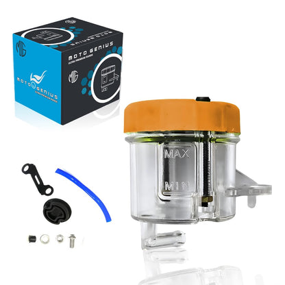 Universal Motorcycle Front Brake Clutch Fluid Reservoir Tank | Durable Plastic Master Cylinder Oil Cup for Hydraulic Brake and Clutch Systems-Transparent - Moto Genius