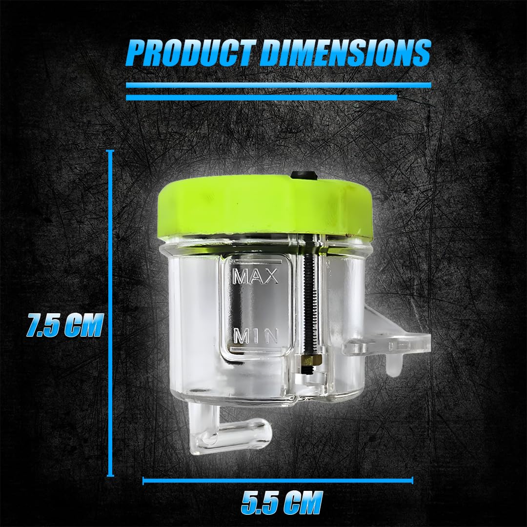 Universal Motorcycle Front Brake Clutch Fluid Reservoir Tank | Durable Plastic Master Cylinder Oil Cup for Hydraulic Brake and Clutch Systems-Neon - Moto Genius