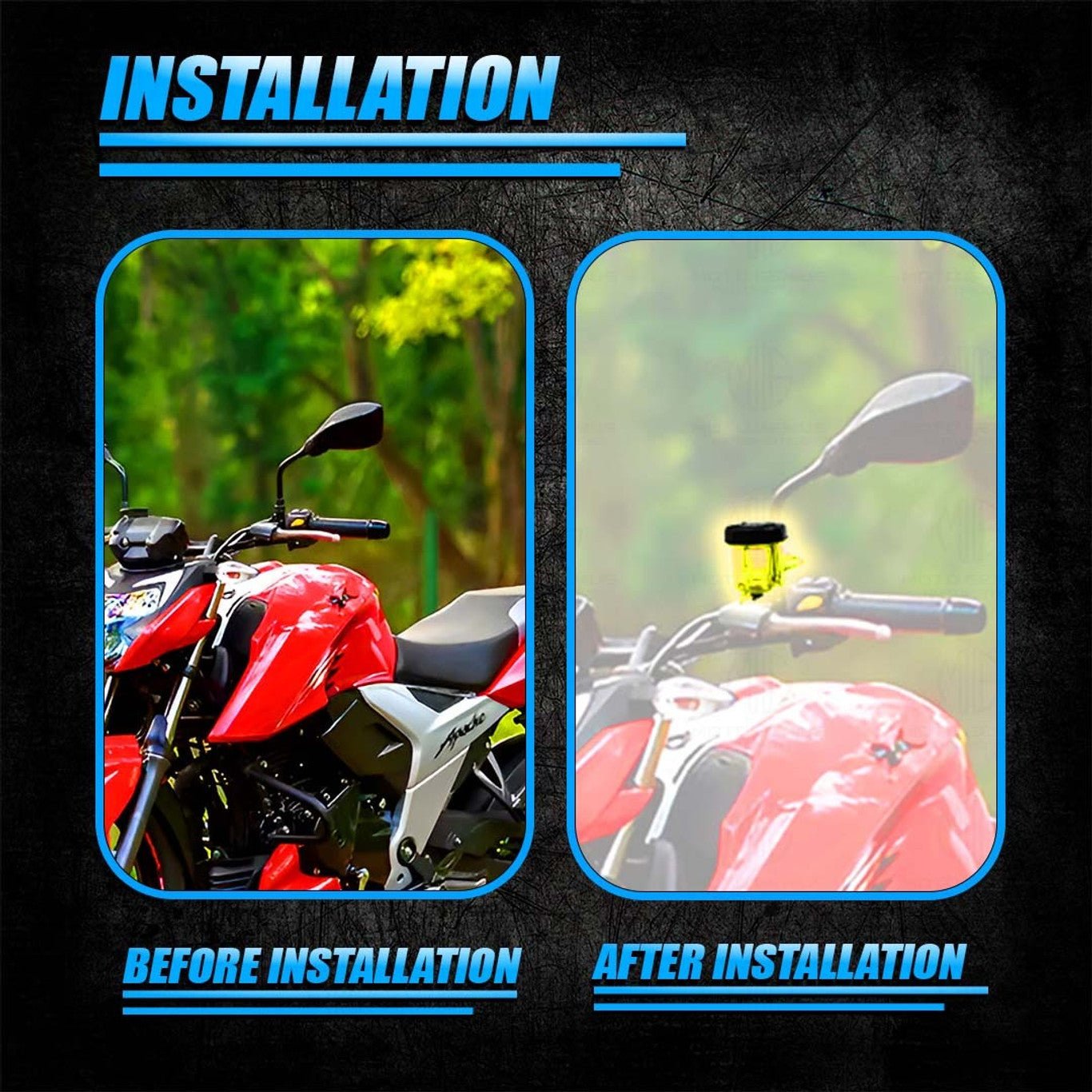 Universal Motorcycle Front Brake Master Cylinder Oil Reservoir Tank Cup | Durable Replacement for Hydraulic Brake and Clutch Systems (Pack of 2)-Neon - Moto Genius