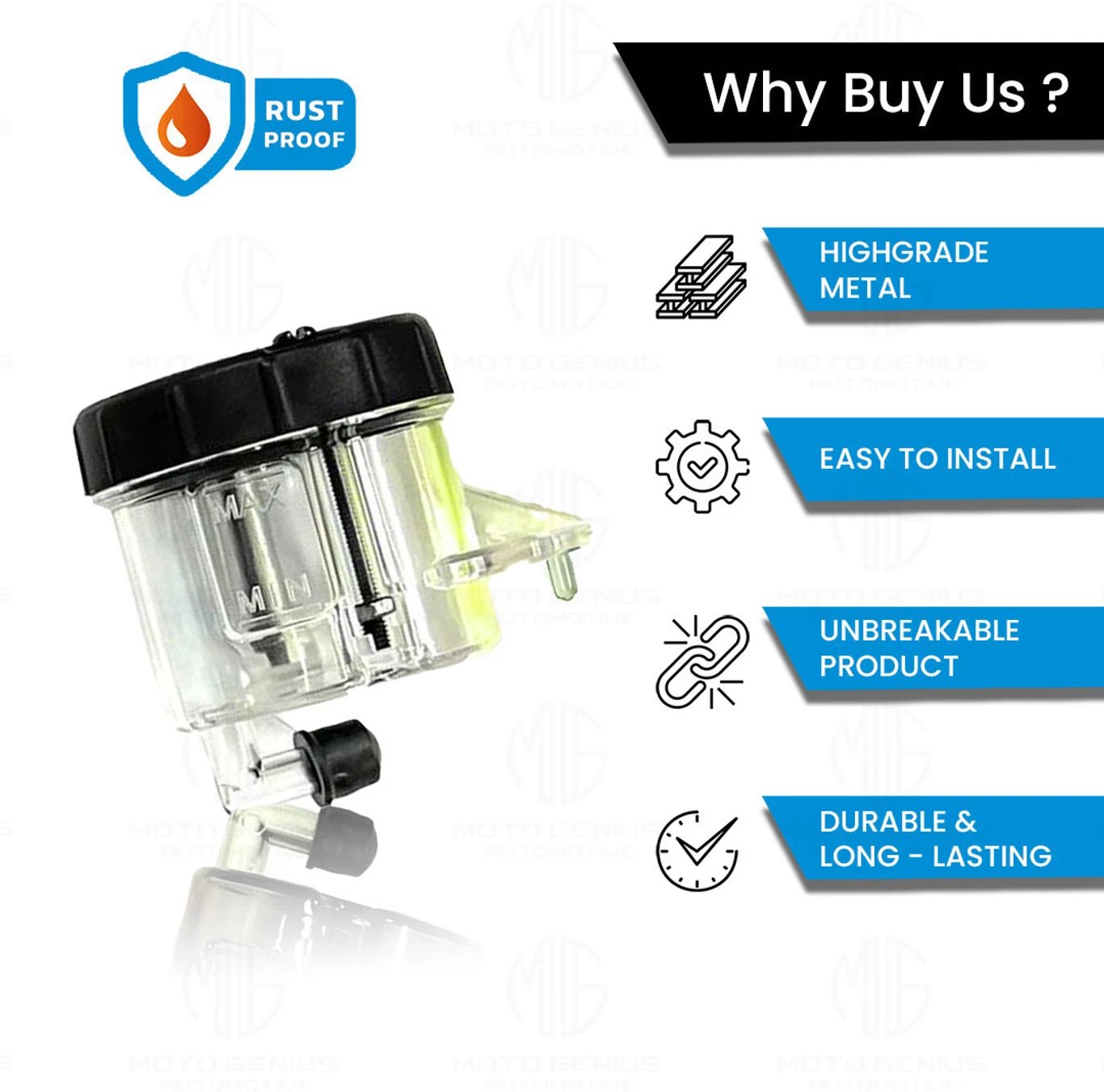 Universal Motorcycle Front Brake Master Cylinder Oil Reservoir Tank Cup | Durable Replacement for Hydraulic Brake and Clutch Systems (Pack of 2)-Transparent - Moto Genius