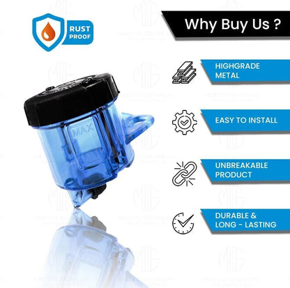 Universal Motorcycle Front Brake Master Cylinder Oil Reservoir Tank Cup | Durable Replacement for Hydraulic Brake and Clutch Systems (Pack of 2)-Blue - Moto Genius