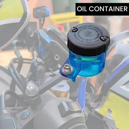 Universal Motorcycle Front Brake Master Cylinder Oil Reservoir Tank Cup | Durable Replacement for Hydraulic Brake and Clutch Systems (Pack of 2)-Blue - Moto Genius