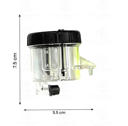 Universal Motorcycle Front Brake Master Cylinder Oil Reservoir Tank Cup | Durable Replacement for Hydraulic Brake and Clutch Systems (Pack of 2)-Transparent - Moto Genius