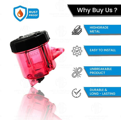 Universal Motorcycle Front Brake Master Cylinder Oil Reservoir Tank Cup | Durable Replacement for Hydraulic Brake and Clutch Systems (Pack of 2)-Red - Moto Genius