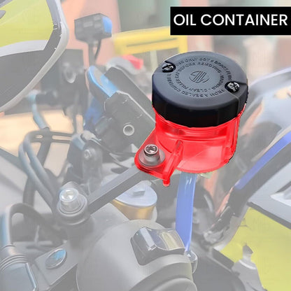 Universal Motorcycle Front Brake Master Cylinder Oil Reservoir Tank Cup | Durable Replacement for Hydraulic Brake and Clutch Systems (Pack of 2)-Red - Moto Genius