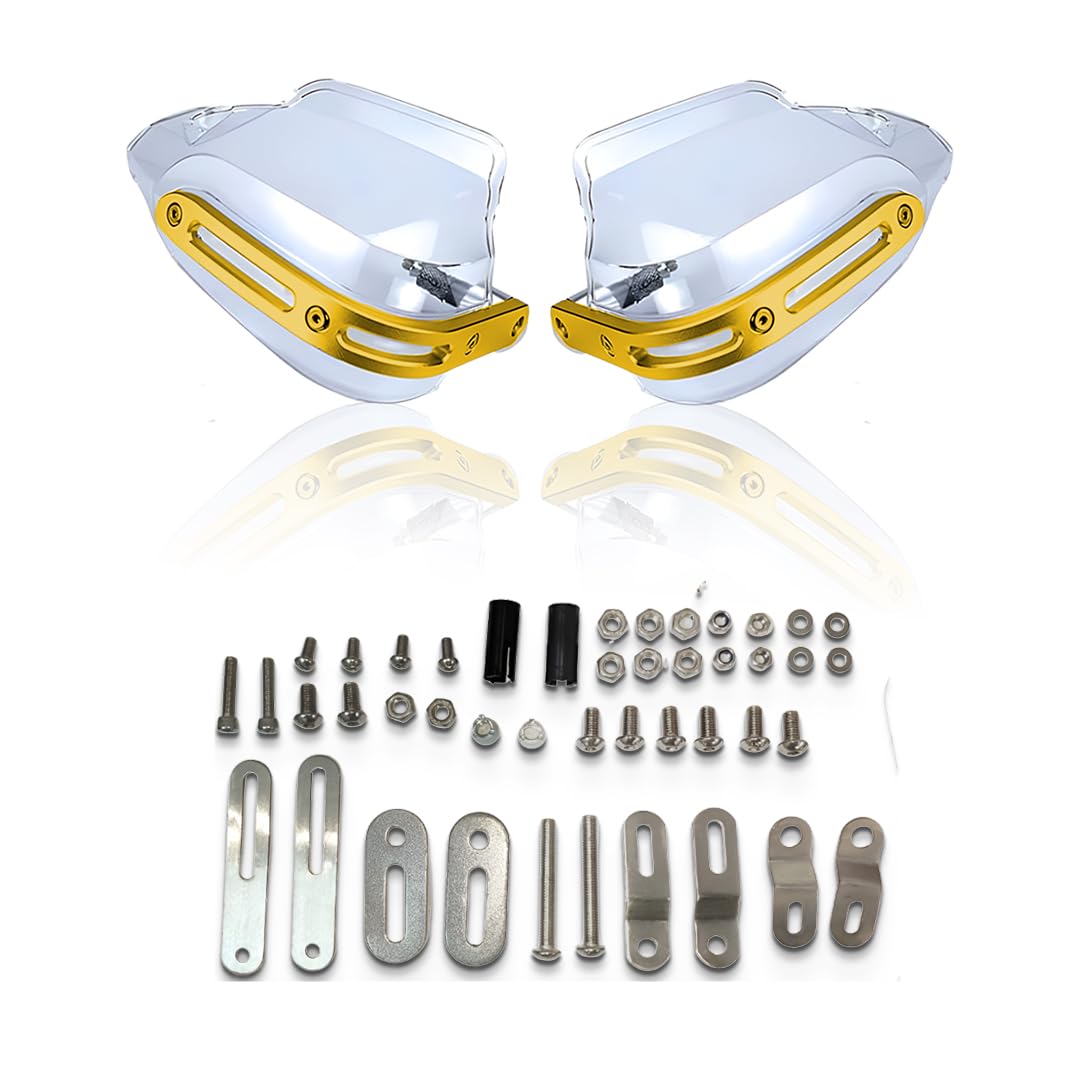 Universal Motorcycle handguard | Bike Wind Deflector Protectors for Handlebar Hand Safety, Fits Most Motorcycles-Gold - Moto Genius