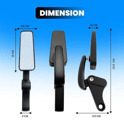 Universal Motorcycle Rearview Mirrors, Blue Anti-Glare Glass, 360° Rotatable Adjustable Side Mirrors, Iron Bike Accessories - Moto Genius