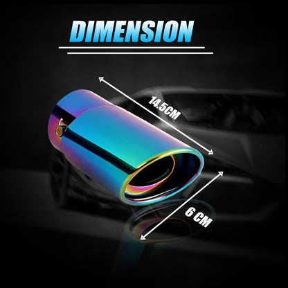 Universal Stainless Steel Car Exhaust Tip | Chrome Bolt-On Tailpipe Muffler for Most Cars, Rustproof Exhaust Pipe Extension, Adjustable Silencer Tip (Pack of 1)-Multicolor - Moto Genius