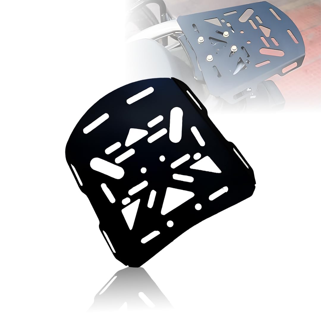 Universal Top Base Plate for Luggage Rack | Carrier Top Base Plate for All Bike | Durable Metal Construction-Black - Moto Genius