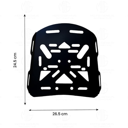 Universal Top Base Plate for Luggage Rack | Carrier Top Base Plate for All Bike | Durable Metal Construction-Black - Moto Genius