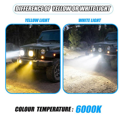 VK133 WITH HARNESS 60W LED Motorcycle Spotlight | High & Low Beam | 12V–36V Waterproof IP67 | High-Power Auxiliary Driving Light(Pack of 2) (MGF3) - Moto Genius