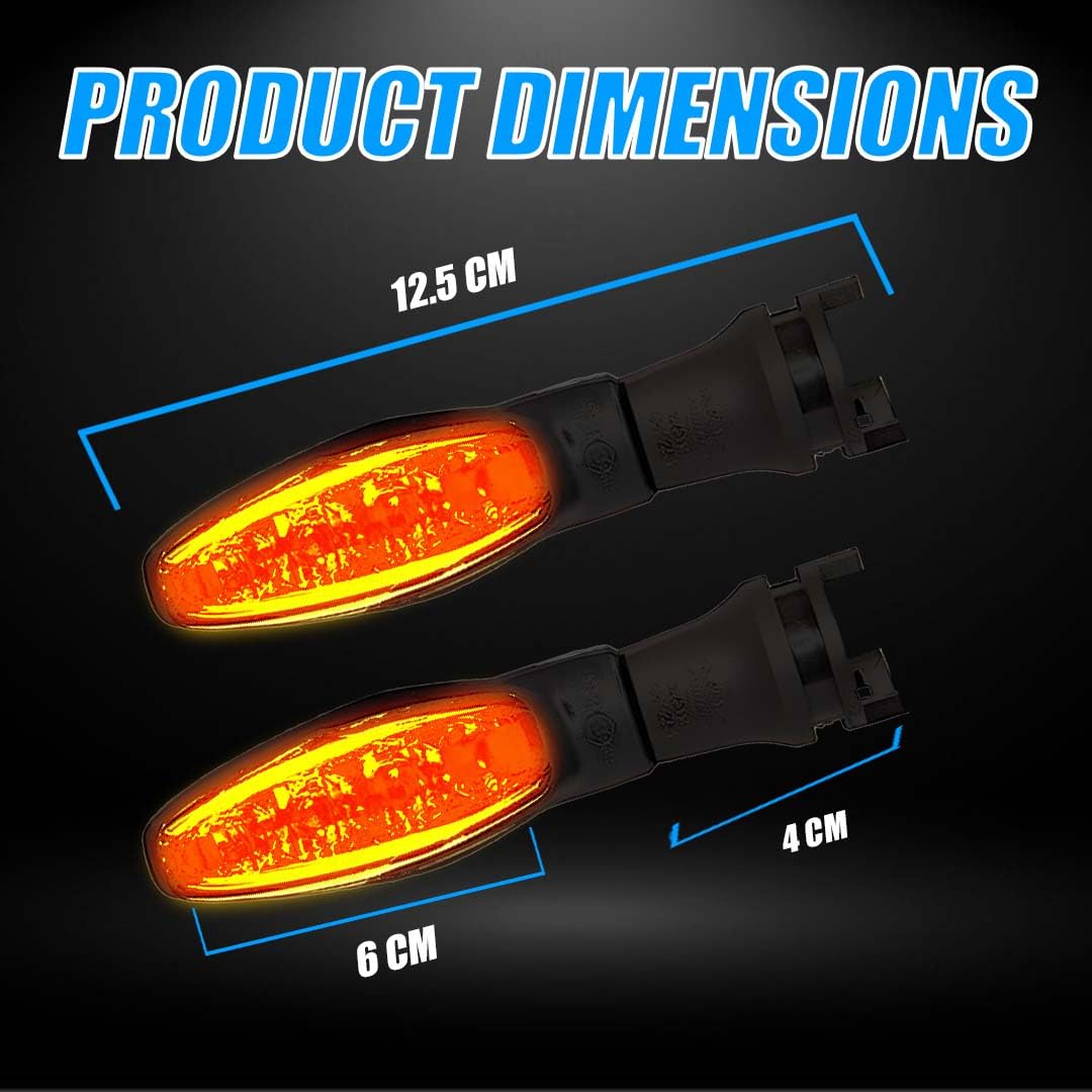 Waterproof Flexible Silicone Rubber LED Indicator Light for FZ, R15, MT15 (BS4 + BS6), Ray Z | Unbreakable, Premium, and Durable Motorcycle Turn Signal Lights-1 Pair - Moto Genius